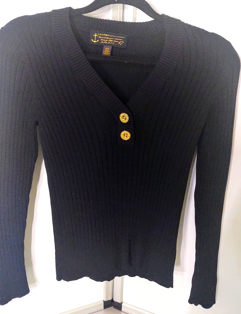 Sz 2P Black Ralph Lauren Long Sleeve Sweater